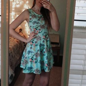 H&M light blue floral dress